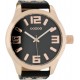 OOZOO Timepieces 51mm Rosegold Black Leather Strap C1109